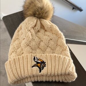 Cream Knit Pom-Pom Beanie for women or kids